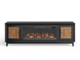 TV Stand Electric Fireplace for TVs up to 95 inches, Black and Bourbon Finish