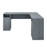 Grey Functional L-Shape Desk with Storage