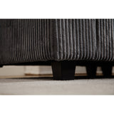 Dark Grey Oversized Modular Sectional Sofa Corduroy Upholstered