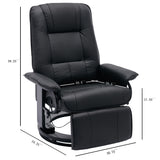 Faux Leather Manual Recliner Swivel Lounge Chair with Footrest