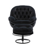 Accent chair  TV Chair  Living room Chair  with Ottoman-BLACK