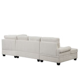 Modern U-Shaped Corner Sectional Sofa Upholstered Linen Fabric