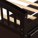 Twin Size Platform Storage Bed Solid Wood Bed with 6 Drawers