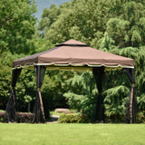 Brown Outdoor Iron Vented Dome Top Patio Gazebo