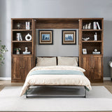 Full Size Half Self-Close and Open Murphy Bed Brown