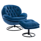 Accent chair  TV Chair  Living room Chair  with Ottoman-Blue