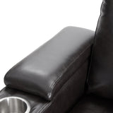 Power Motion Recliner with USB Charging Port and Hidden Arm Storage 2 Cup Holders