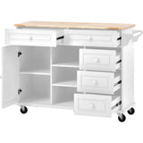 Kitchen cart rolling mobile island with storage