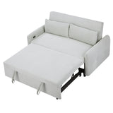 Pull-out Sofa Bed Convertible Couch 2 Seat Loveseat Sofa Modern Sleeper Sofa with USB Ports