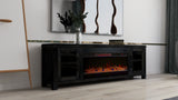 Devine 86 inch Electric Fireplace TV Console for TVs up to 95 inches, Clove finish