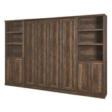 Full Size Half Self-Close and Open Murphy Bed Brown