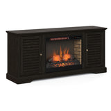 Devine 68 inch Electric Fireplace TV Console for TVs up to 80 inches, Clove finish