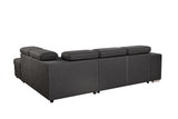 Pull Out Sectional Sofa with Adjustable Headrest Sleeper with Storage Ottoman