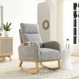 High Backrest Living Room Lounge Arm Rocking Chair