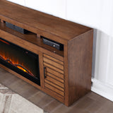 TV Stand Fireplace for TVs up to 95 inches, Minimal Assembly, Whiskey Finish