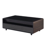 Brown Modern Smart Coffee Table with Built-in Fridge