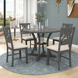 5-Piece Round Dining Table and Chair Set