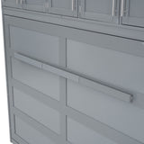 Queen Size Murphy Bed Wall Bed with Top Cabinets,Gray