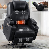 Power Lift Recliner Chair for Elderly, Massage and Lumbar Heating, Two Cup Holders and USB Charge Port