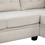 Modern U-Shaped Corner Sectional Sofa Upholstered Linen Fabric