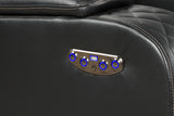 Benz LED & Power Recliner 3 PC Made With Faux Leather in Black