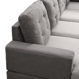 Sofa Set for Living Room with Chaise Lounge and Storage Ottoman Living Room Furniture Gray