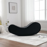 Rocking Leisure chair for back stretching - bench, Relax Yoga Chaise Leather Curved Sofa