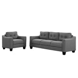 3 Piece Living Room Set with tufted cushions.