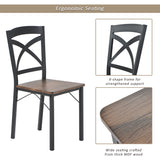 5-Piece Industrial Wooden Dining Set with Metal Frame and 4 Ergonomic Chairs