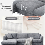 Modern Cloud Sectional Sofa,L-shaped Luxury Couch Set with 2 Free pillows