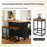 Farmhouse Kitchen Island Set with Drop Leaf