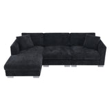 Sectional Sofa,L-shaped Luxury Couch Set with 2 Free pillows,4-seat Chenille