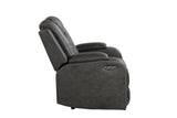 Benz LED & Power Recliner 3 PC Made With Faux Leather in Black