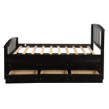 Twin Size Platform Storage Bed Solid Wood Bed with 6 Drawers