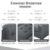 Sectional Sofa with Reversible Chaise Lounge, L-Shaped Couch with Storage Ottoman and Cup Holders