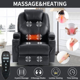 Power Lift Recliner Chair for Elderly, Massage and Lumbar Heating, Two Cup Holders and USB Charge Port