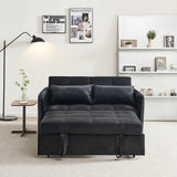 Twins Pull Out Sofa Bed Black Velvet