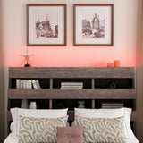 Queen 3 Piece Bedroom Set Mid Century Modern Style - led lights - usb ports