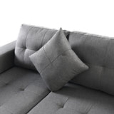 Sofa Set for Living Room with L Shape Chaise Lounge, cup holder - grey