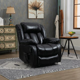 Black Leather lift chair Dual Motor  with 8-Point Vibration Massage and Lumbar Heating