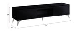 TV stand , LED, Black & Chrome Finish