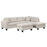 Modern Sectional Sofa with Storage Ottoman, L-Shape Couch