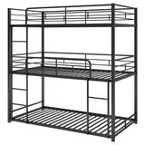 Black Metal Twin Size Triple Bunk Bed