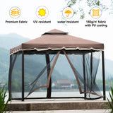 Brown Outdoor Iron Vented Dome Top Patio Gazebo