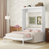 Queen Size Murphy Bed Wall Bed, White