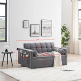 Pull Out Sleeper Sofa Couch, Gray