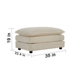 Beige U Shaped Couch with Reversible Chaise, Modular Large U-Shape, Double Extra Ottomans