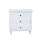 White 3-Drawer Nightstand