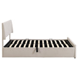 Queen Size Sleigh Bed with Side-Tilt Hydraulic Storage System