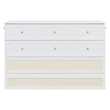 Queen Murphy Bed with Large Drawers,White